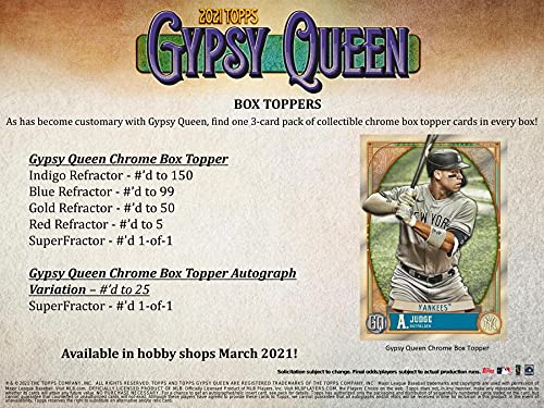 2021 Topps Gypsy Queen Baseball Hobby Box: 2 Autos 24 Packs/8 Cards