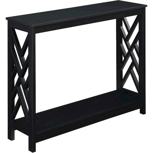 Titan Console Table with Shelf, Black - Convenience Concepts