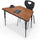 Activity Table - 48'' Trapezoid - Amber Cherry Top Surface - Black Edgeband - BALT