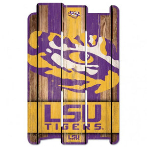 LSU Tigers Sign 11x17 Wood Fence Style - WinCraft