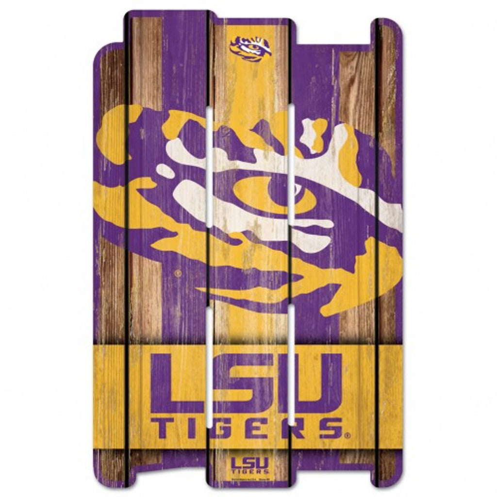 LSU Tigers Sign 11x17 Wood Fence Style - WinCraft