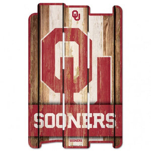 Oklahoma Sooners Sign 11x17 Wood Fence Style - WinCraft