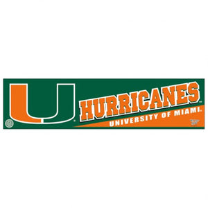 Miami Hurricanes Decal 3x12 Bumper Strip Style - WinCraft