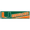 Miami Hurricanes Decal 3x12 Bumper Strip Style - WinCraft