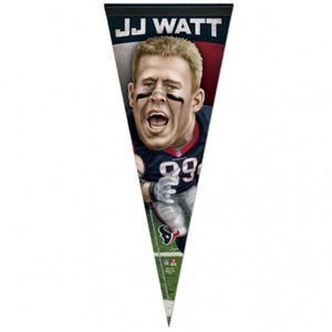 Houston Texans Pennant 12x30 Premium Style J.J. Watt Caricature Design CO - WinCraft