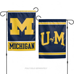 Michigan Wolverines Flag 12x18 Garden Style 2 Sided - WinCraft