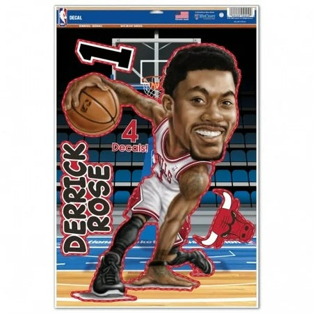 Chicago Bulls Decal 11x17 Multi Use Derrick Rose Caricature Design - WinCraft