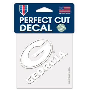Georgia Bulldogs Decal 4x4 Perfect Cut White - WinCraft