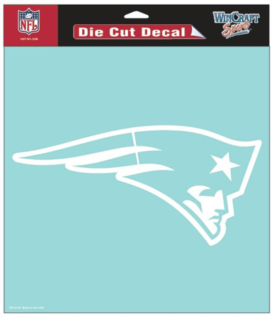 New England Patriots Decal 8x8 Die Cut White - WinCraft