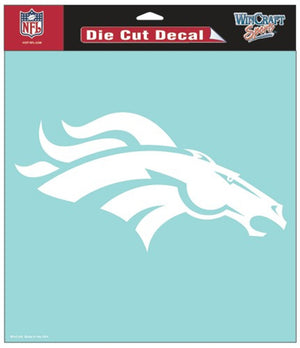 Denver Broncos Decal 8x8 Die Cut White - WinCraft
