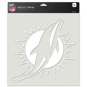 Miami Dolphins Decal 8x8 Die Cut White - WinCraft