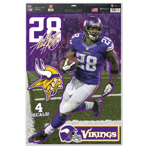 Minnesota Vikings Adrian Peterson Decal 11x17 Multi Use - WinCraft