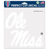 Mississippi Rebels Decal 8x8 Die Cut White - Special Order - WinCraft