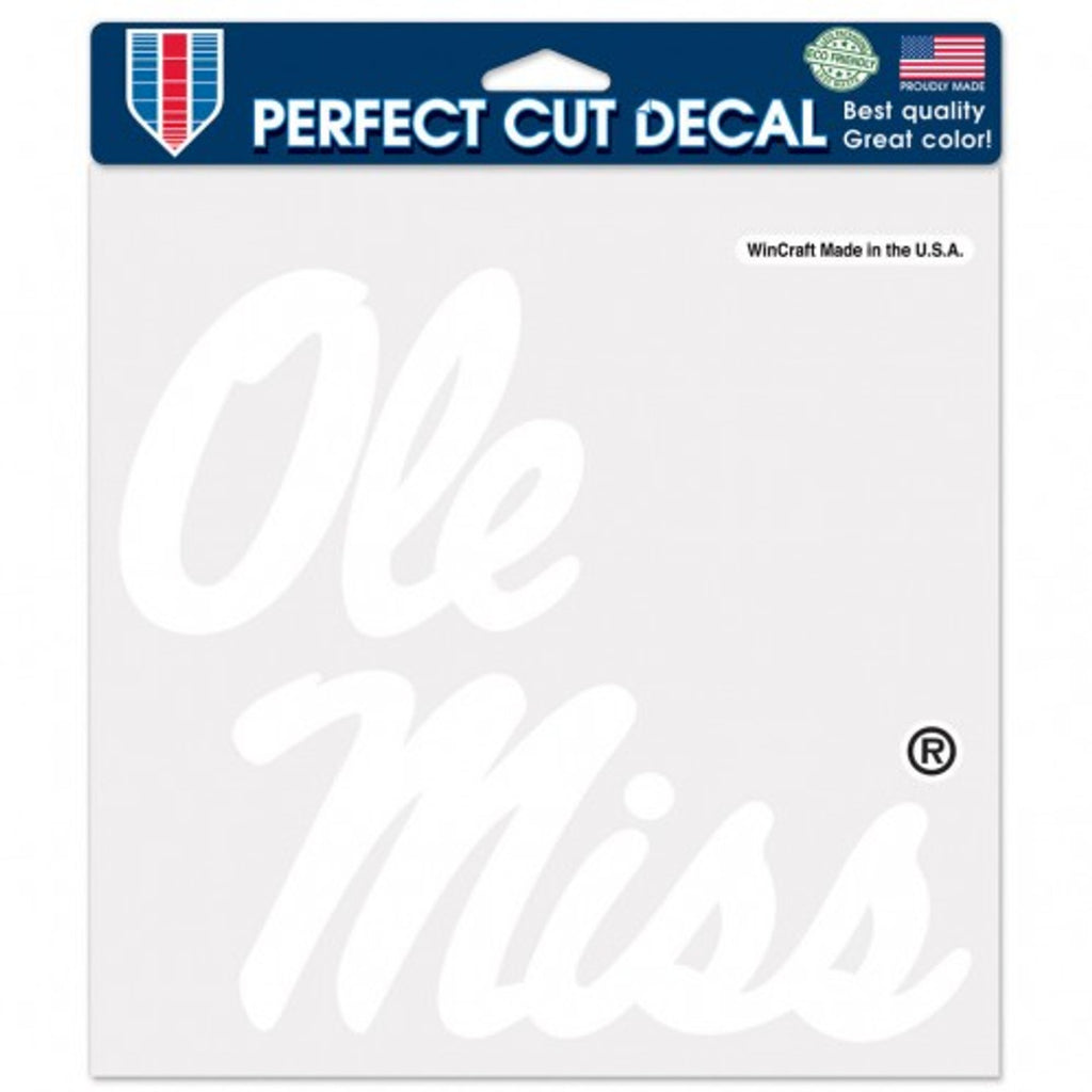 Mississippi Rebels Decal 8x8 Die Cut White - Special Order - WinCraft