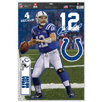 Indianapolis Colts Decal 11x17 Multi Use Andrew Luck Design Cut to Logo 4 Piece CO - WinCraft