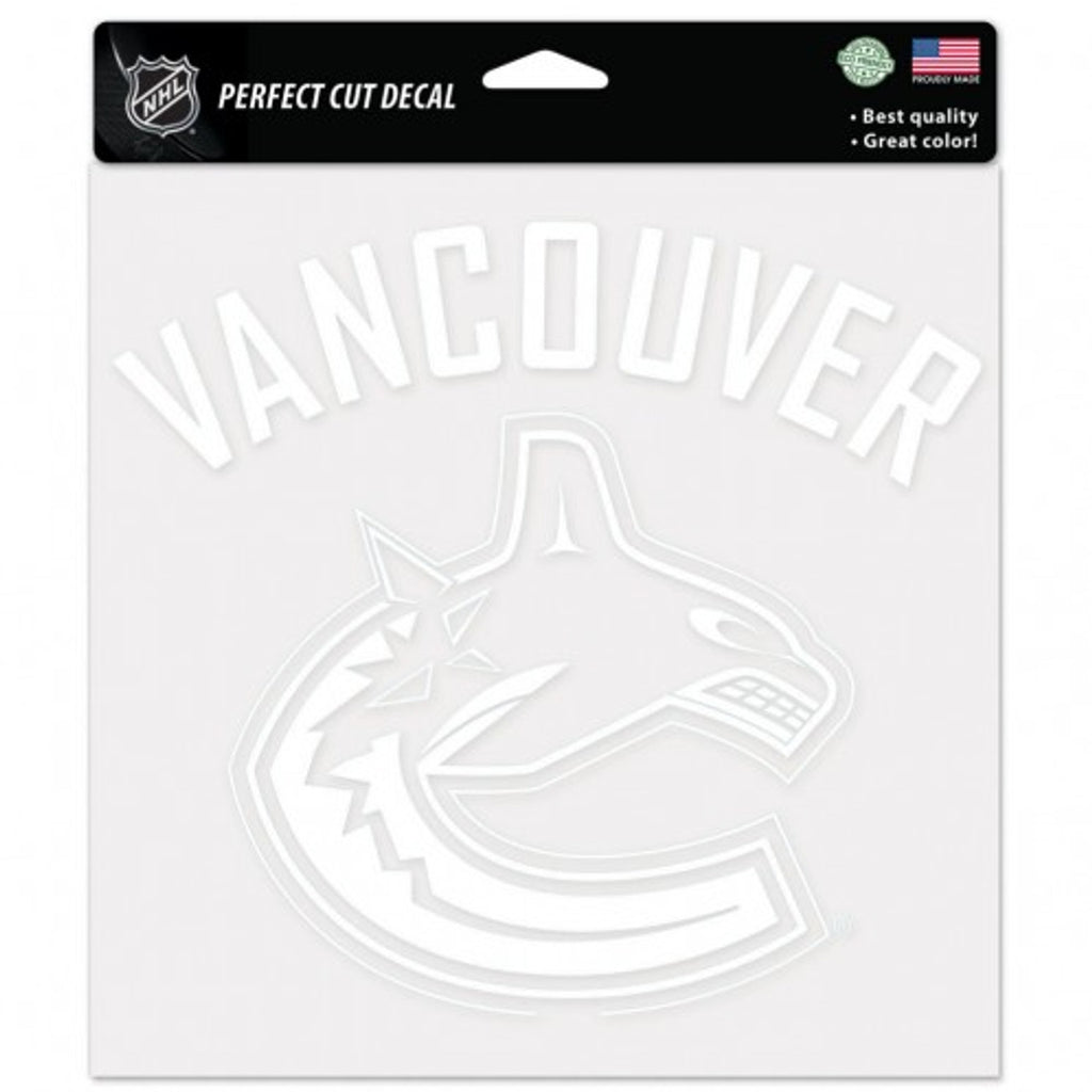 Vancouver Canucks Decal 8x8 Perfect Cut White - WinCraft
