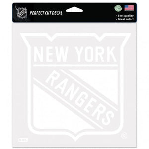 New York Rangers Decal 8x8 Perfect Cut White - WinCraft