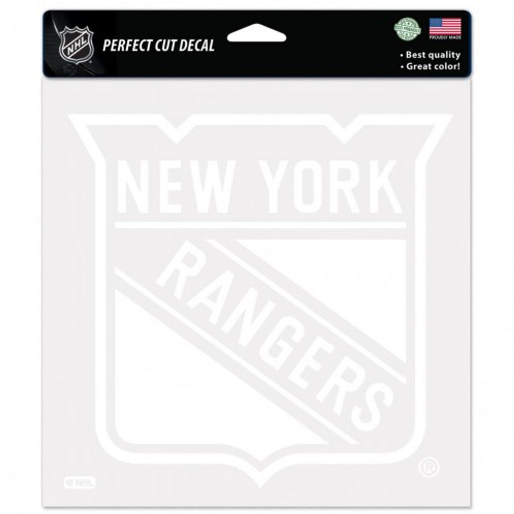 New York Rangers Decal 8x8 Perfect Cut White - WinCraft