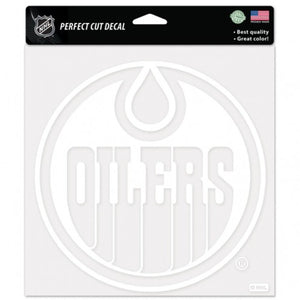 Edmonton Oilers Decal 8x8 Perfect Cut White - WinCraft