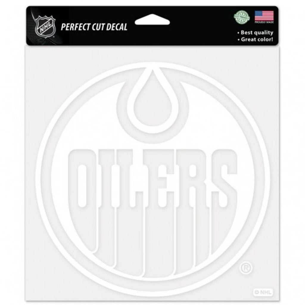 Edmonton Oilers Decal 8x8 Perfect Cut White - WinCraft
