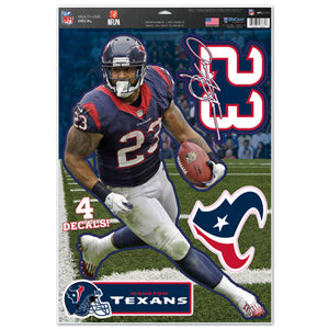 Houston Texans Arian Foster Decal 11x17 Multi Use - WinCraft