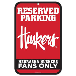 Nebraska Cornhuskers Sign 11x17 Plastic Reserved Parking Style - Special Order - WinCraft
