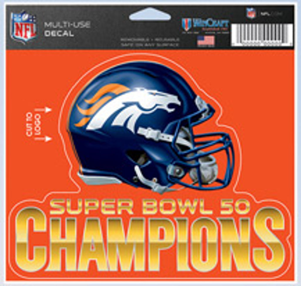 Denver Broncos 5x6 Color Ultra Decal Super Bowl 50 Champion - WinCraft