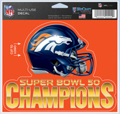 Denver Broncos 5x6 Color Ultra Decal Super Bowl 50 Champion - WinCraft