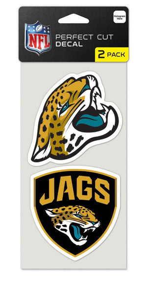 Jacksonville Jaguars Decal 4x4 Perfect Cut Set of 2 - WinCraft