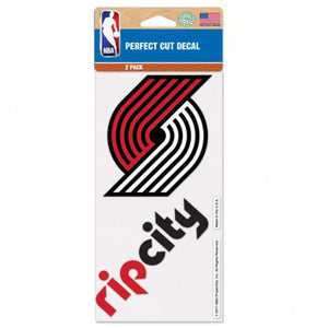Portland Trail Blazers Decal 4x4 Perfect Cut Set of 2 - WinCraft