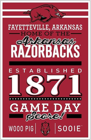 Arkansas Razorbacks Sign 11x17 Wood Established - WinCraft