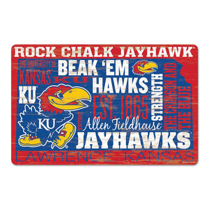 Kansas Jayhawks Sign 11x17 Wood Wordage - WinCraft