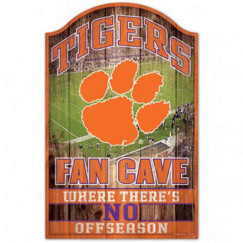 Clemson Tigers Sign 11x17 Wood Fan Cave Design - Special Order - WinCraft