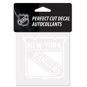 New York Rangers Decal 4x4 Perfect Cut White - WinCraft