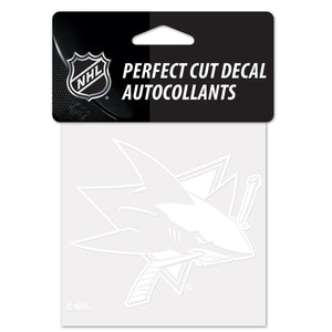 San Jose Sharks Decal 4x4 Perfect Cut White - WinCraft