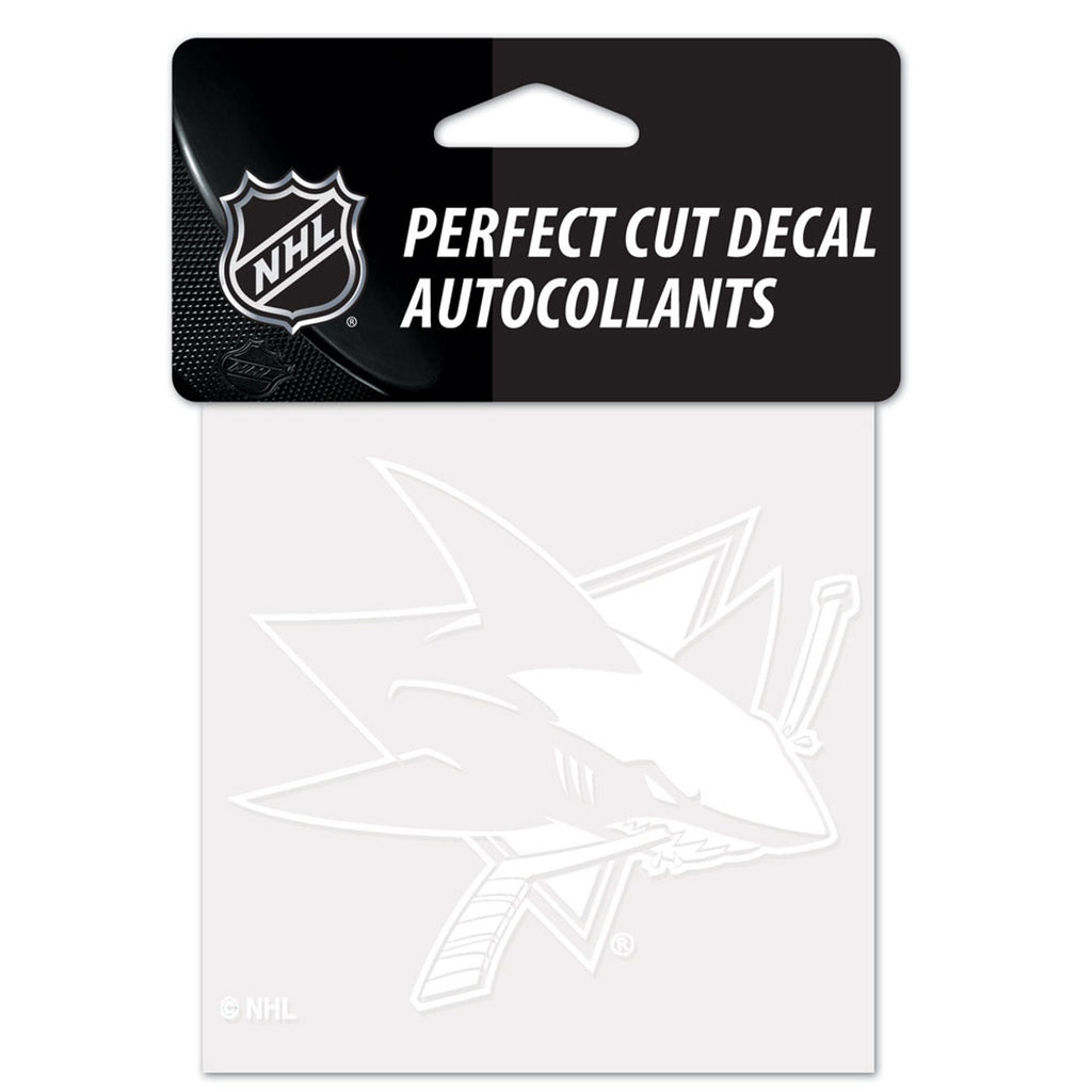 San Jose Sharks Decal 4x4 Perfect Cut White - WinCraft
