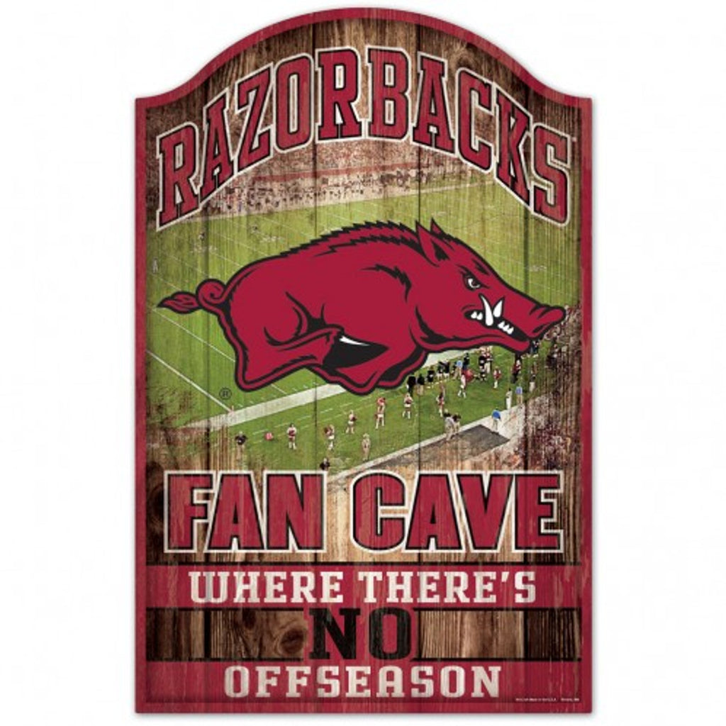 Arkansas Razorbacks Sign 11x17 Wood Fan Cave Design - Special Order - Wincraft