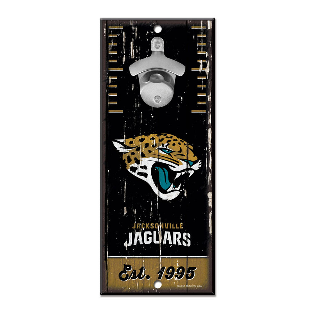Jacksonville Jaguars Sign Wood 5x11 Bottle Opener - WinCraft