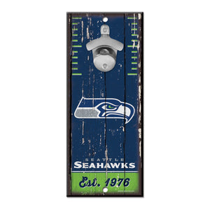 Seattle Seahawks Sign Wood 5x11 Bottle Opener - WinCraft