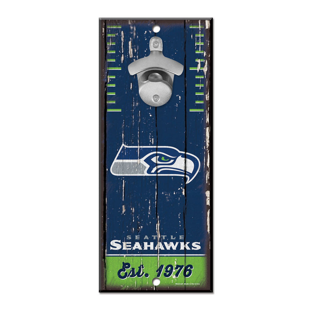 Seattle Seahawks Sign Wood 5x11 Bottle Opener - WinCraft