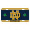 Notre Dame Fighting Irish License Plate Plastic Shamrocks Design - WinCraft
