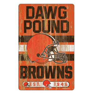 Cleveland Browns Sign 11x17 Wood Slogan Design - WinCraft