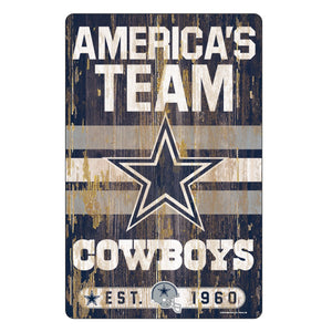 Dallas Cowboys Sign 11x17 Wood Slogan Design - WinCraft