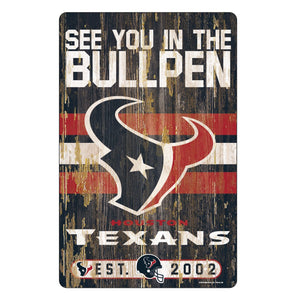 Houston Texans Sign 11x17 Wood Slogan Design - WinCraft