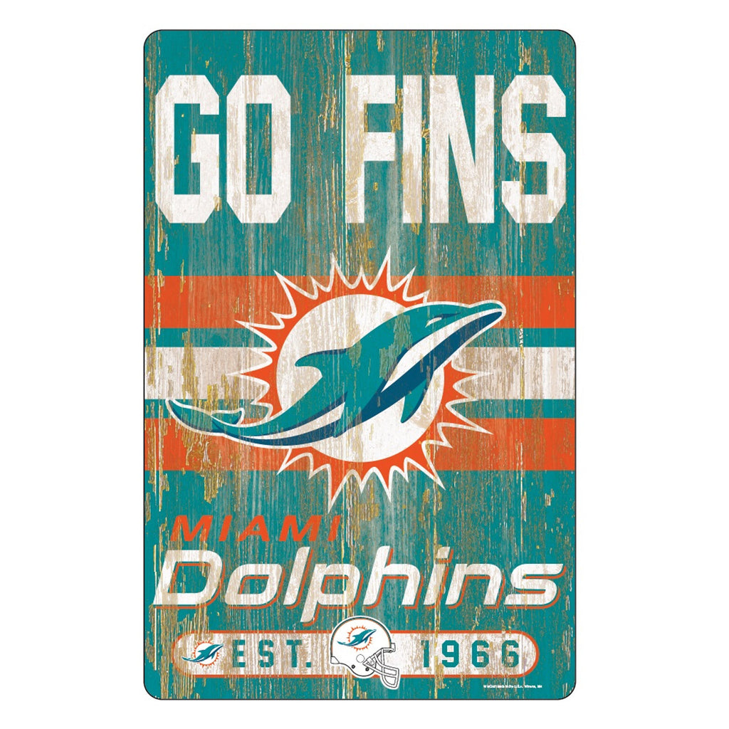 Miami Dolphins Sign 11x17 Wood Slogan Design - WinCraft