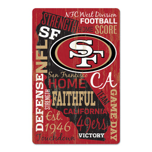 San Francisco 49ers Sign 11x17 Wood Wordage - WinCraft