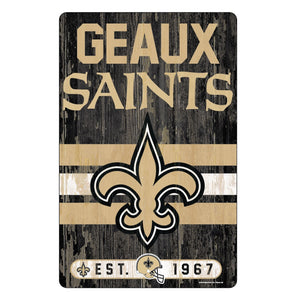 New Orleans Saints Sign 11x17 Wood Slogan Design - WinCraft