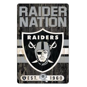 Las Vegas Raiders Sign 11x17 Wood Slogan Design - WinCraft
