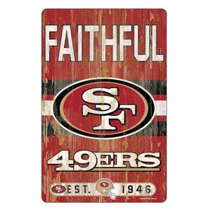 San Francisco 49ers Sign 11x17 Wood Slogan Design - WinCraft