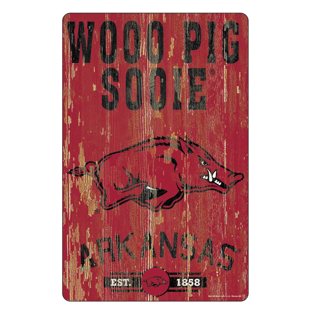 Arkansas Razorbacks Sign 11x17 Wood Slogan Design - Wincraft